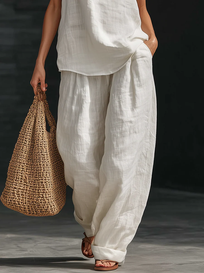 Zoë™ | Sleeveless Set with Wide Leg Pants