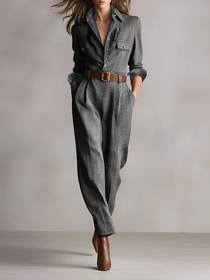 Anna™ | elegant checkered jumpsuit