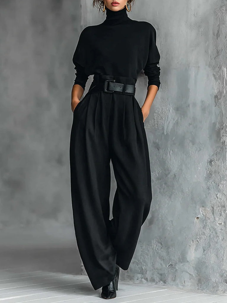 Lisa™ | Black 2-Piece Set with Belt