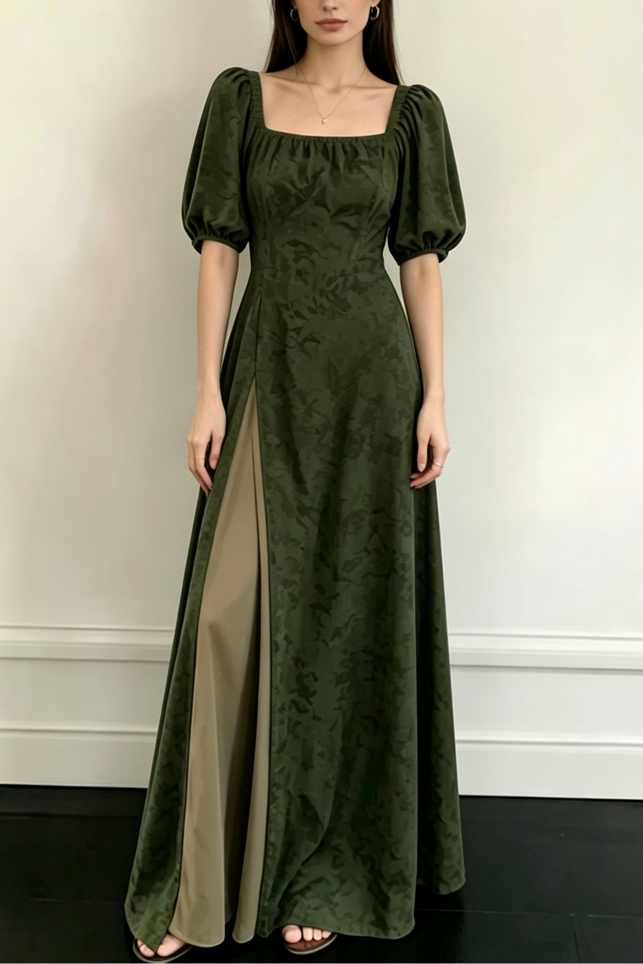 Breathable Two-Way Wear Eco Recycled Cotton Dress - Olive Green