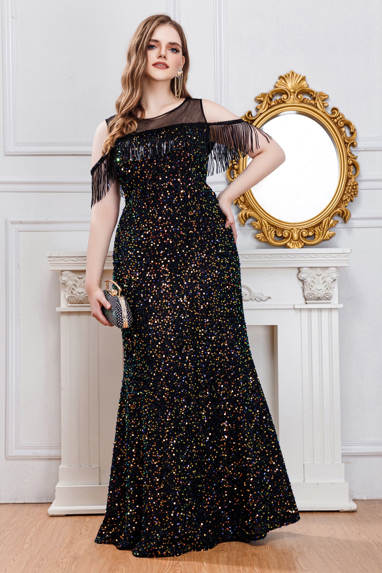 Rafaela Fringed Sequined Maxi Dress