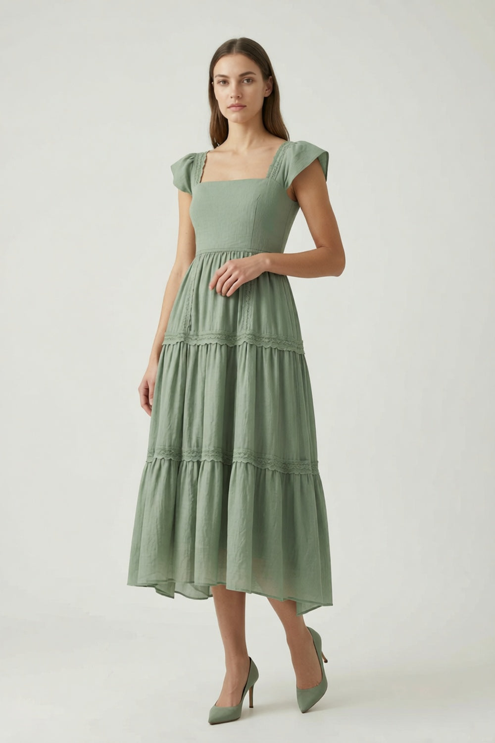 Scandinavian Minimal linen-viscose Midi Skirt for summer dinner plum linen-viscose, cotton poplin or washed silk blend Midi Skirt - product view 2