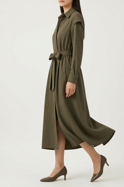 European Premium Fabric Midi Dress for Everyday Premium Fabric Womenswear - product view 5