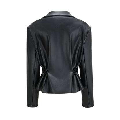 Calista black leather jacket