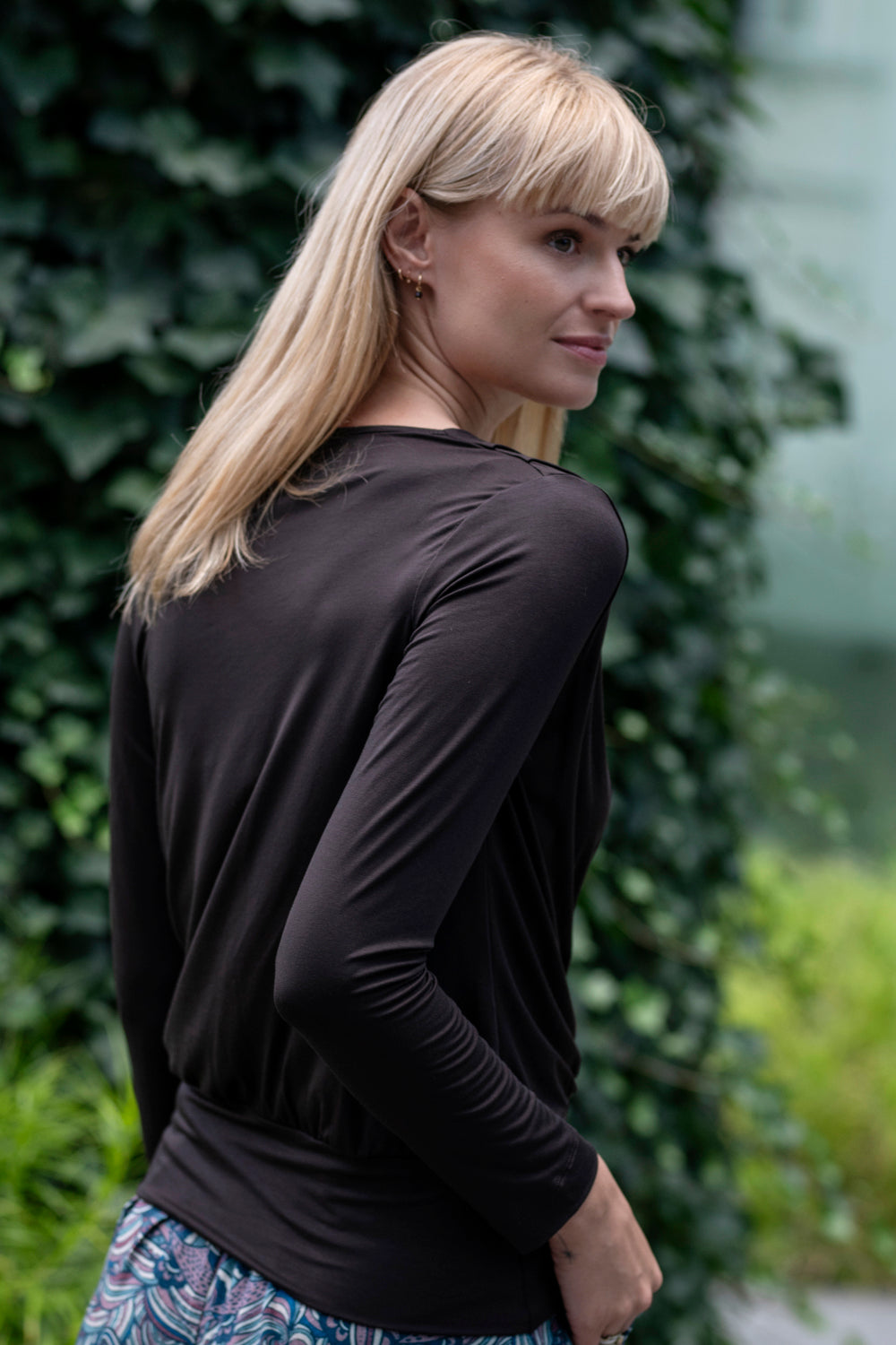 Echo viscose wrap blouse – chocolate