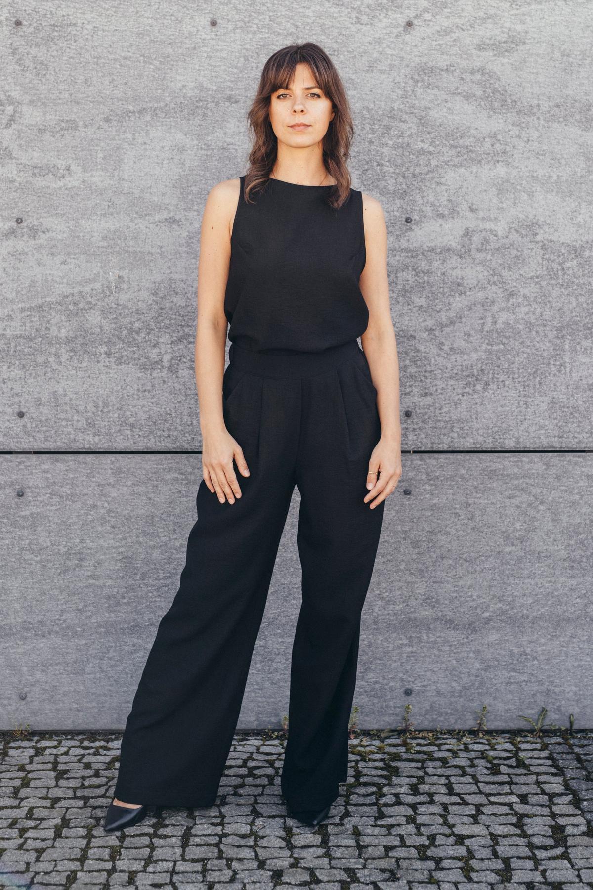 Echo Viscose Wide Leg Trousers – Black
