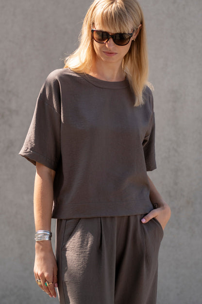 Echo oversize t-shirt – cocoa