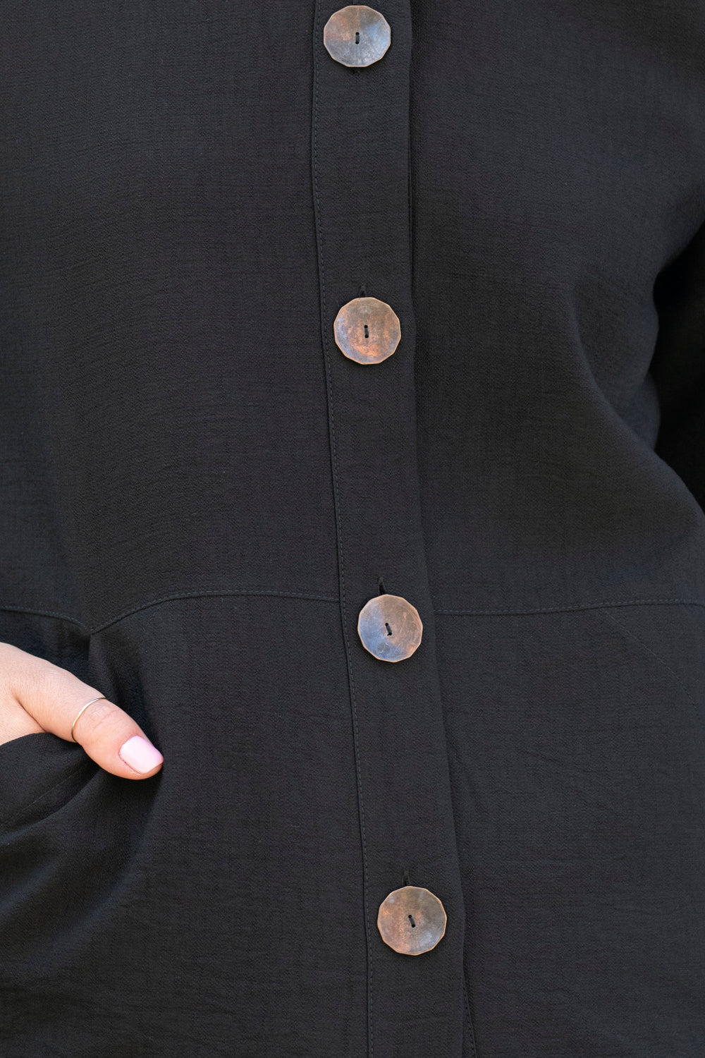 Echo viscose shirt with pockets – black