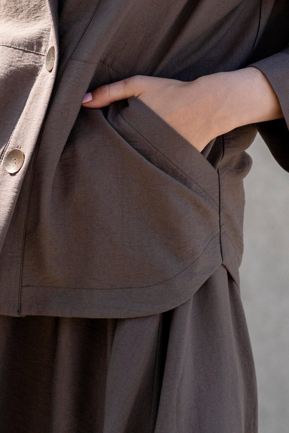 Echo viscose shirt with pockets – cocoa
