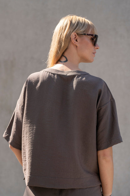Echo oversize t-shirt – cocoa