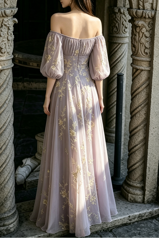 Breathable Two-Way Wear Eco Recycled Cotton Dress-Lavender Purple