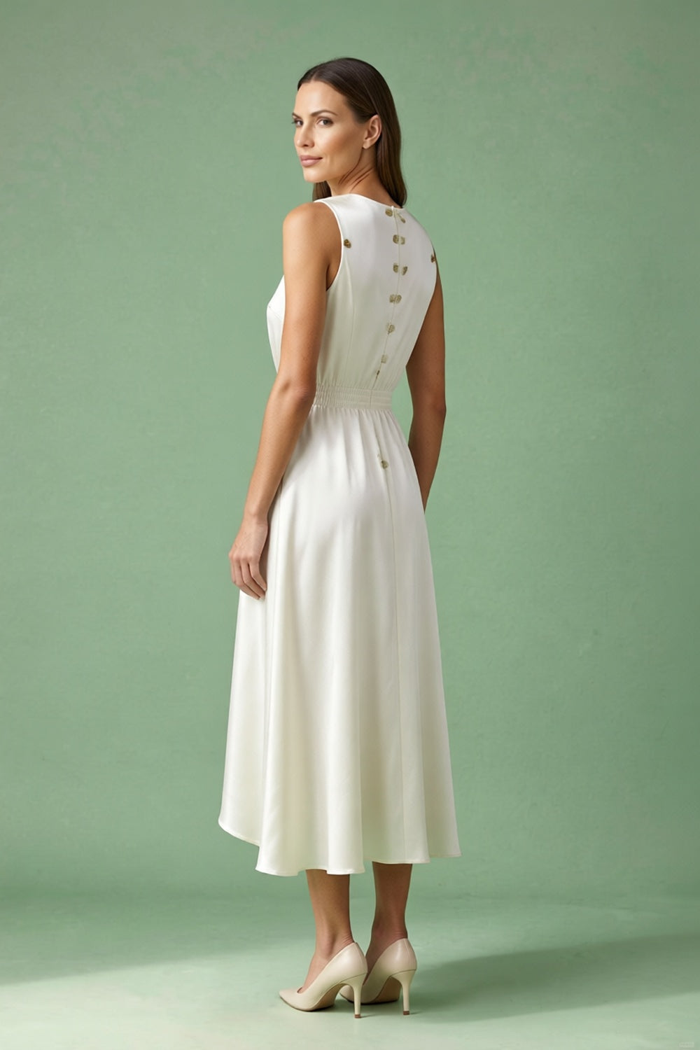 Mediterranean Holiday breathable viscose crepe or linen blend Two-Piece Set for day-to-evening warm sand breathable viscose crepe or linen blend Two-Piece Set - product view 4