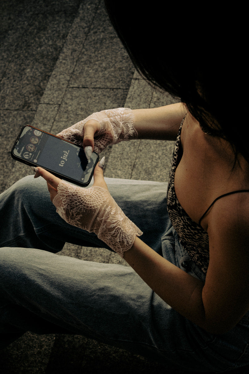 Lace gloves - Powdery Touch