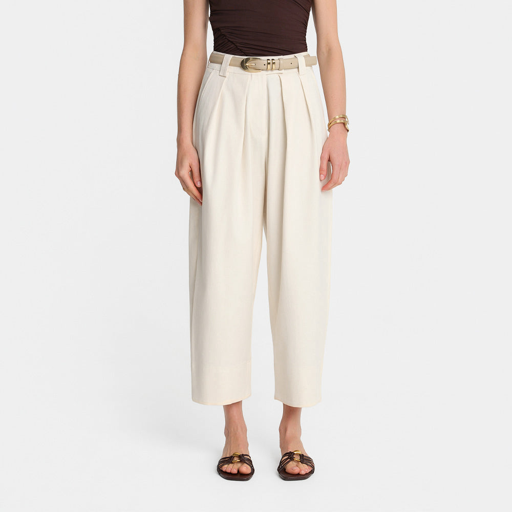 Miss Elan Creme Trousers