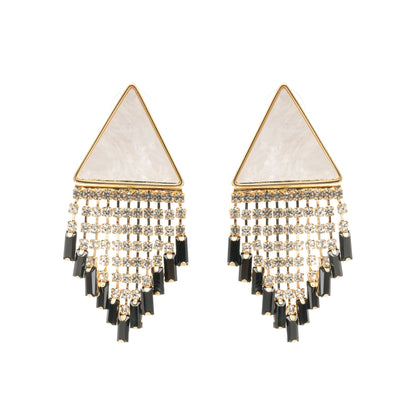 Lisette triangle-shape fringed earrings