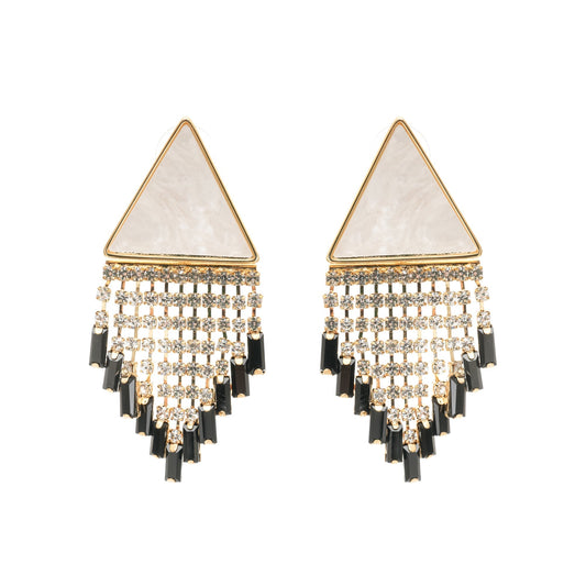 Lisette triangle-shape fringed earrings