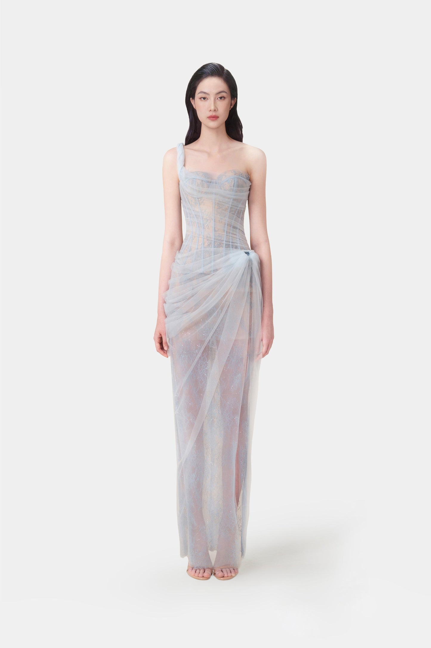 MARA BLUE LACE CORSET DRESS