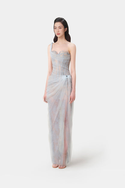 MARA BLUE LACE CORSET DRESS
