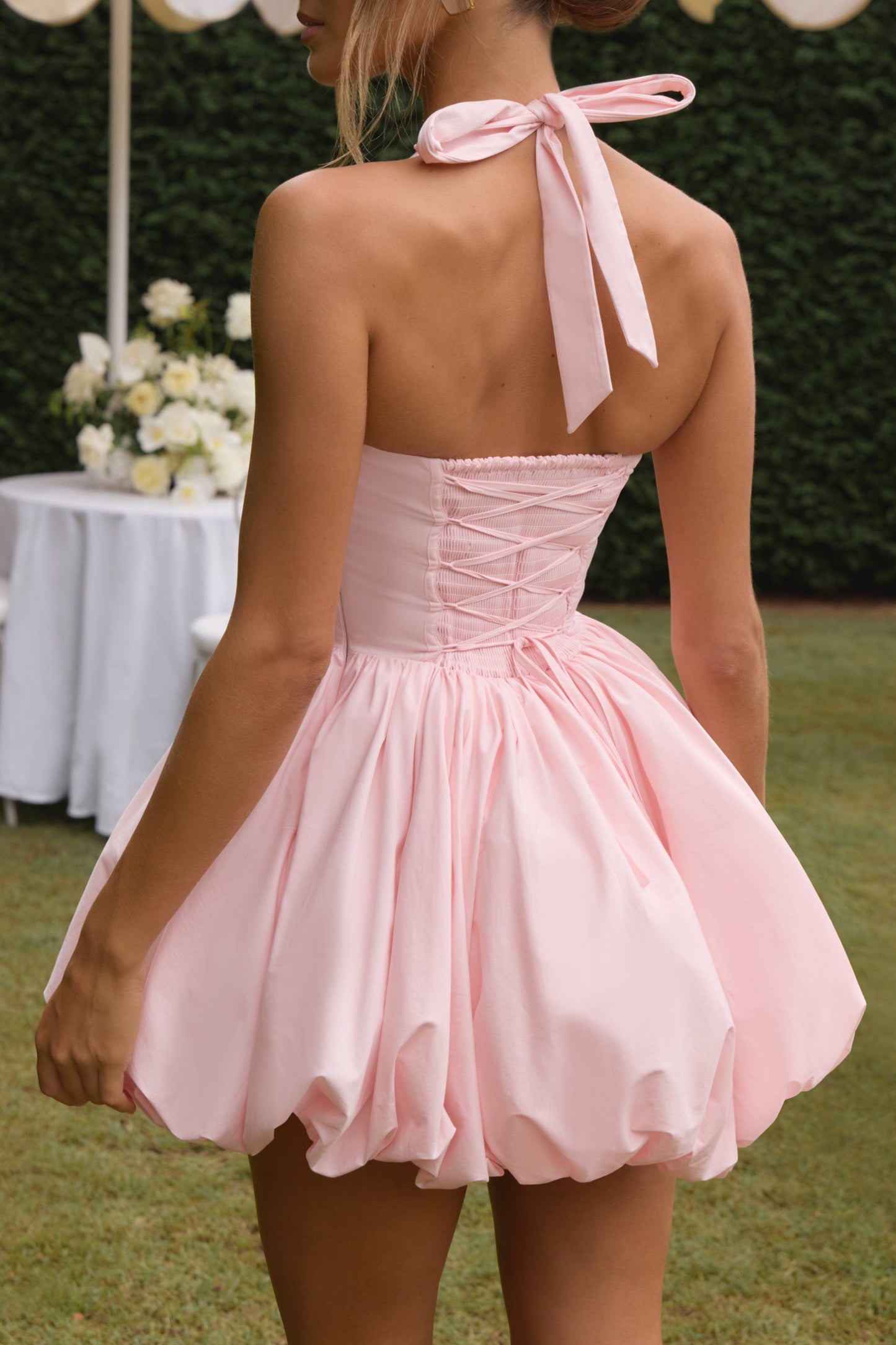 Maricia Embroidery Mini Dress - Blush