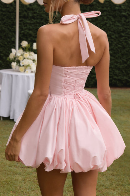 Maricia Embroidery Mini Dress - Blush