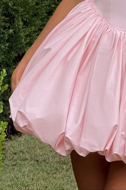 Maricia Embroidery Mini Dress - Blush