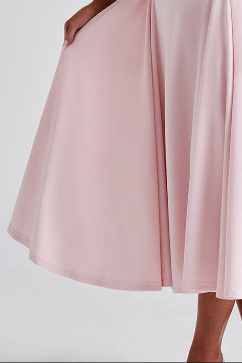 Miranda Embroidery Midi Dress - Blush
