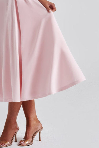 Miranda Embroidery Midi Dress - Blush