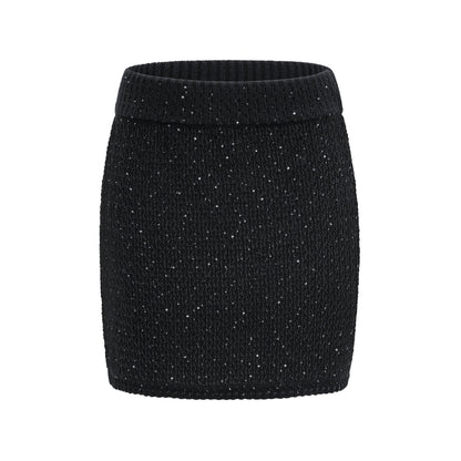 Sylvestra knitted cropped jacket & skirt matching set