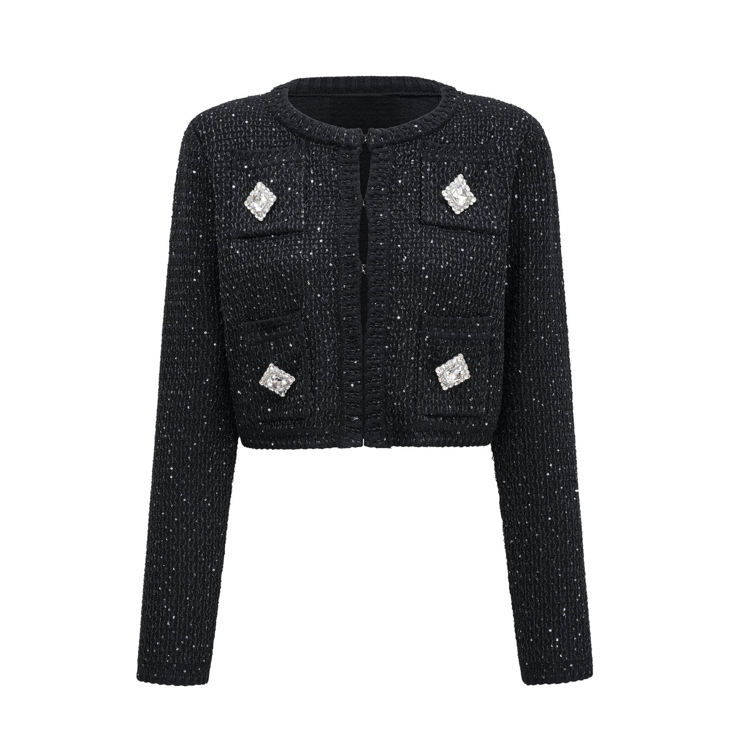 Sylvestra knitted cropped jacket & skirt matching set