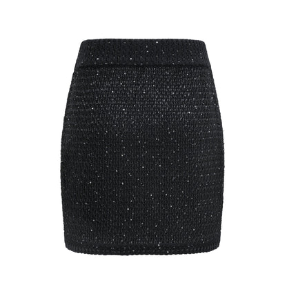 Sylvestra knitted cropped jacket & skirt matching set