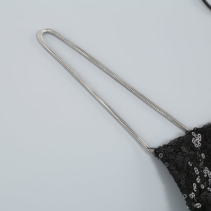 THIGH SLIT SEQUIN MAXI DRESS IN BLACK DRESS sis label 