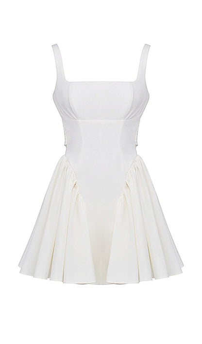 IVORY BOW MINI DRESS