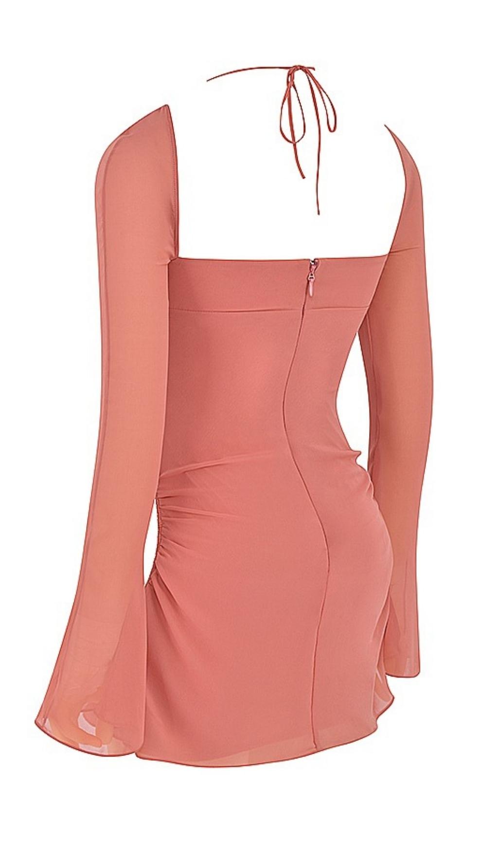 LONG SLEEVE HALTER MINI DRESS Dresses styleofcb 
