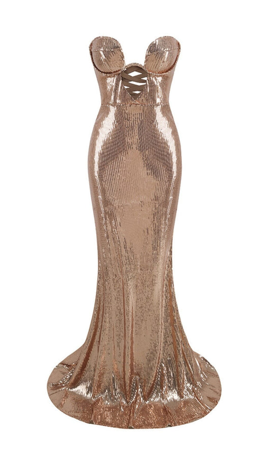 STRAPLESS SEQUIN MAXI DRESS Dresses Oh CICI 