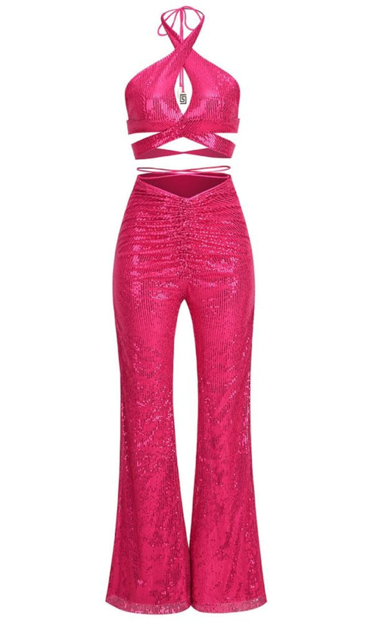 BANDAGE HOLLOW OUT SUIT IN RED DRESS styleofcb 
