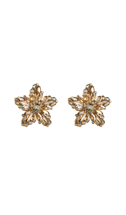 FLOWER RHINESTONE EARRINGS