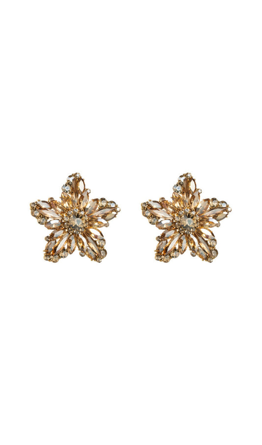 FLOWER RHINESTONE EARRINGS
