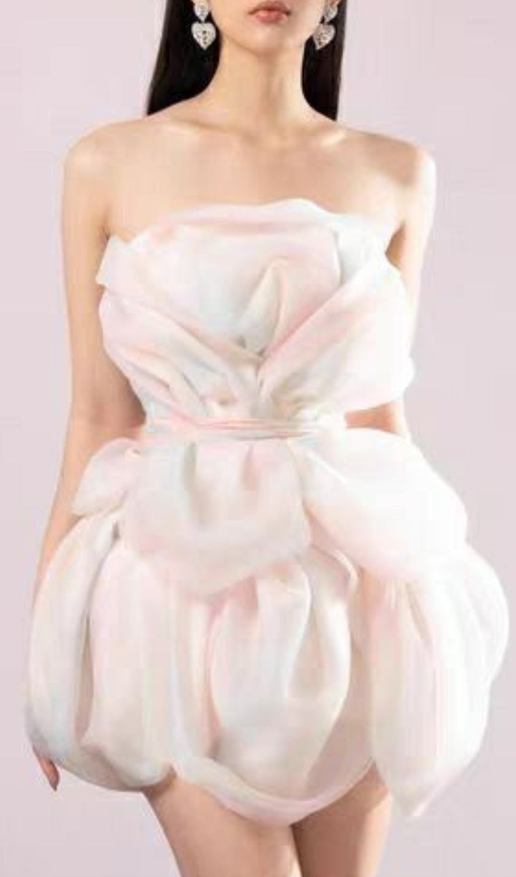 SWIRL HANDMADE ORGANZA MINI DRESS