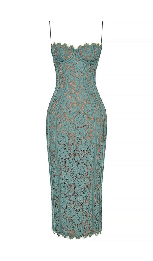 FOREST LACE MIDI DRESS