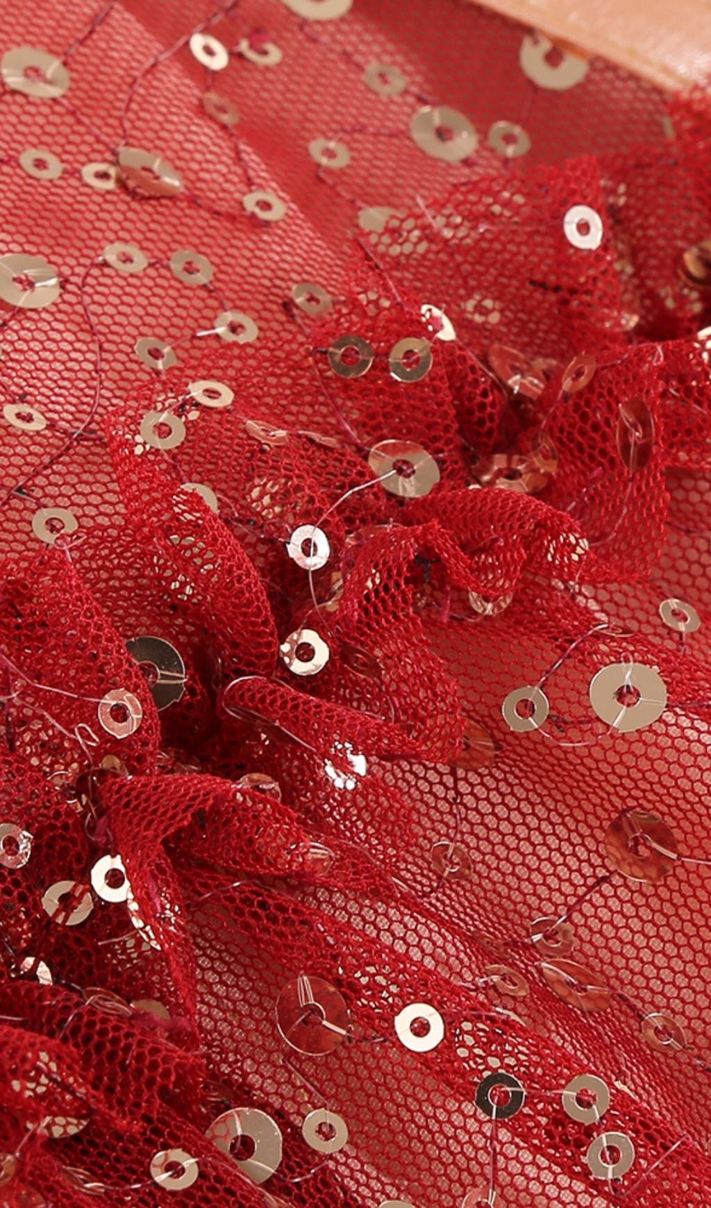 BANDAGE SEQUIN MAXI DRESS IN RED Dresses styleofcb 