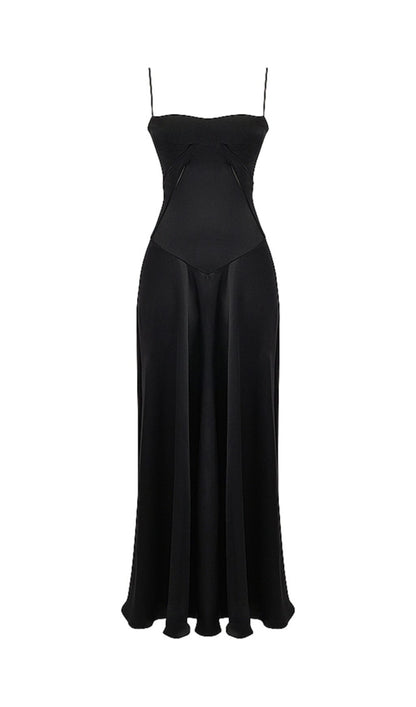 BLACK LACE UP MAXI DRESS