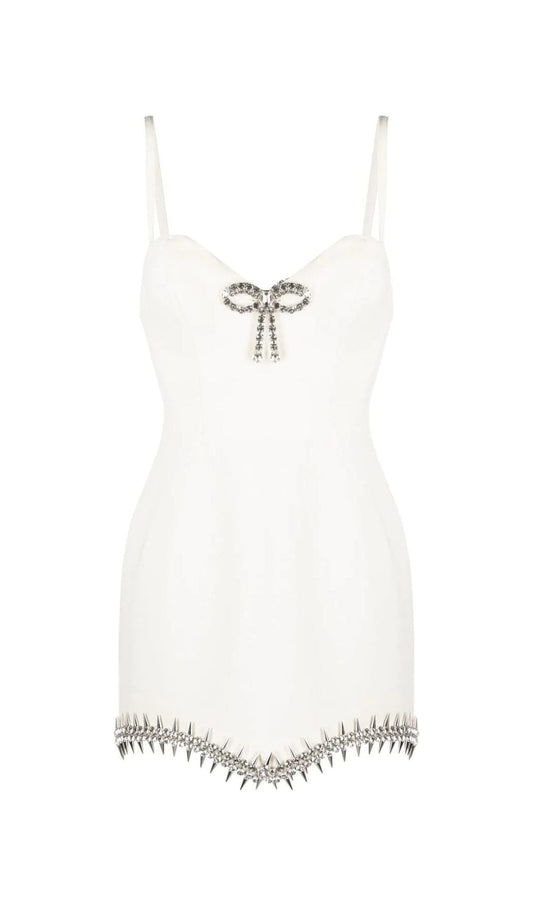 BANDAGE DIAMOND STRAPPY MINI DRESS IN WHITE