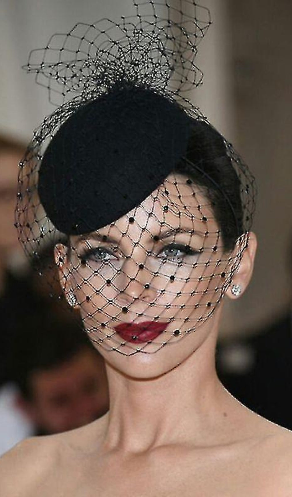 TOPPER MESH NET VEIL FELT HAT