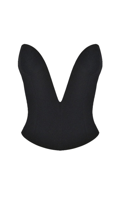 BLACK PLUNGE CORSET styleofcb 