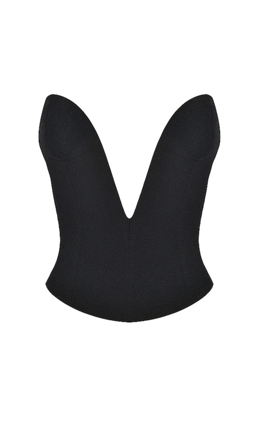 BLACK PLUNGE CORSET styleofcb 