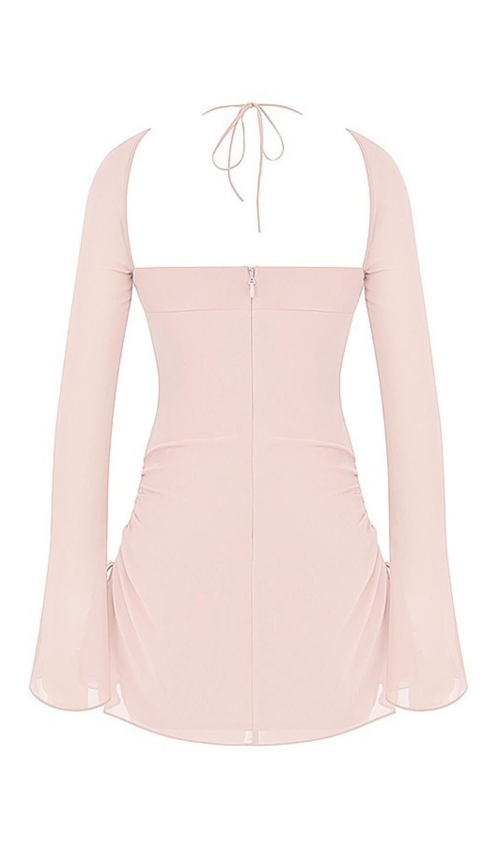LONG SLEEVE HALTER MINI DRESS Dresses styleofcb 