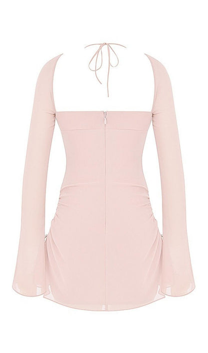 LONG SLEEVE HALTER MINI DRESS Dresses styleofcb 