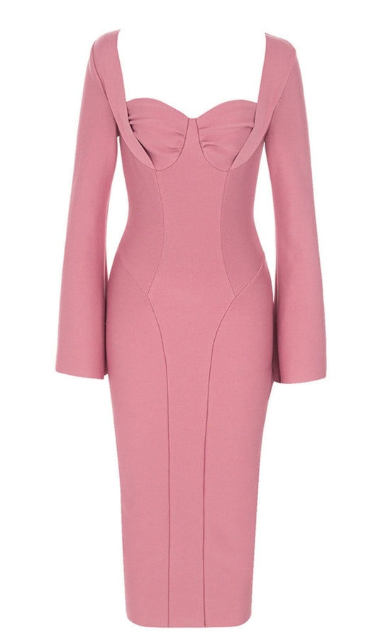 FOURSQUARE NECK TUBE TOP DRESS IN PINK DREESES styleofcb 