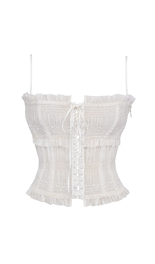 IVORY SEQUIN PLEAT CORSET styleofcb 