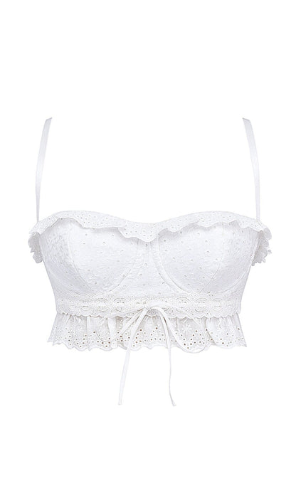 WHITE BRODERIE ANGLAIS BRALETTE TOP styleofcb 
